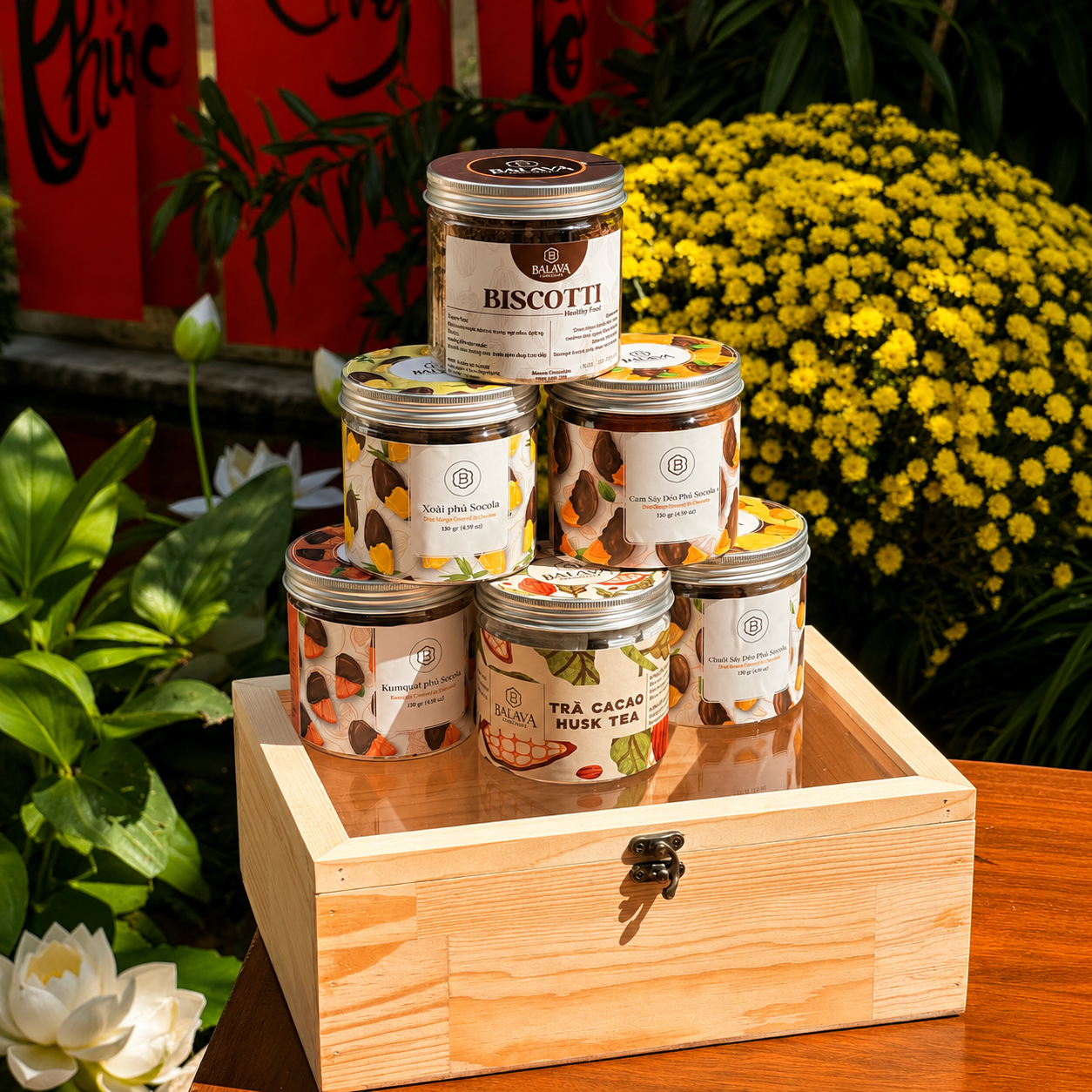 Hộp thiếc socola Nama BALAVA – quà tặng doanh nghiệp cao cấp từ cacao Việt Nam
