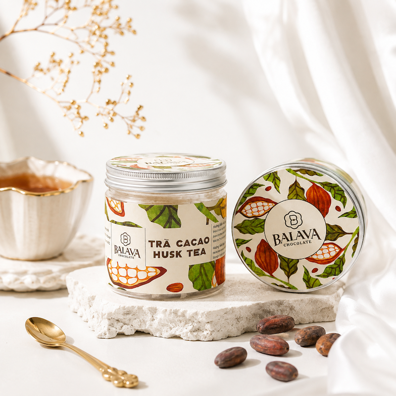 BALAVA cacao husk tea — made from Lam Dong cacao shell