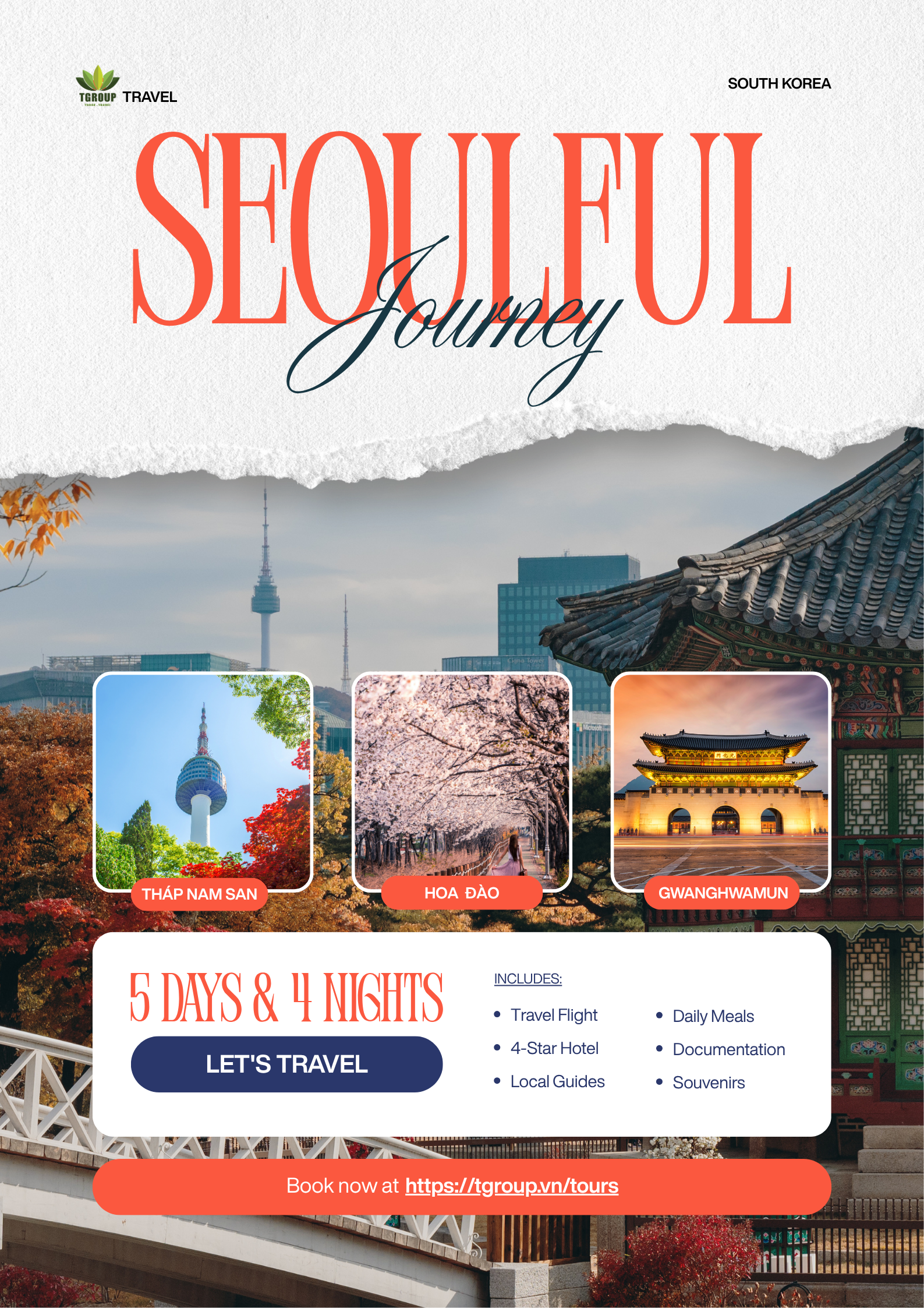 Tour Hàn Quốc Mùa Hoa Anh Đào: SEOUL - NAMI (2026)