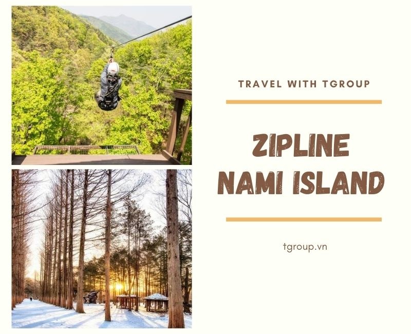 Chuyến đi khám phá đảo Nami Hàn Quốc - Thực hiện thử thách đu dây zipline 