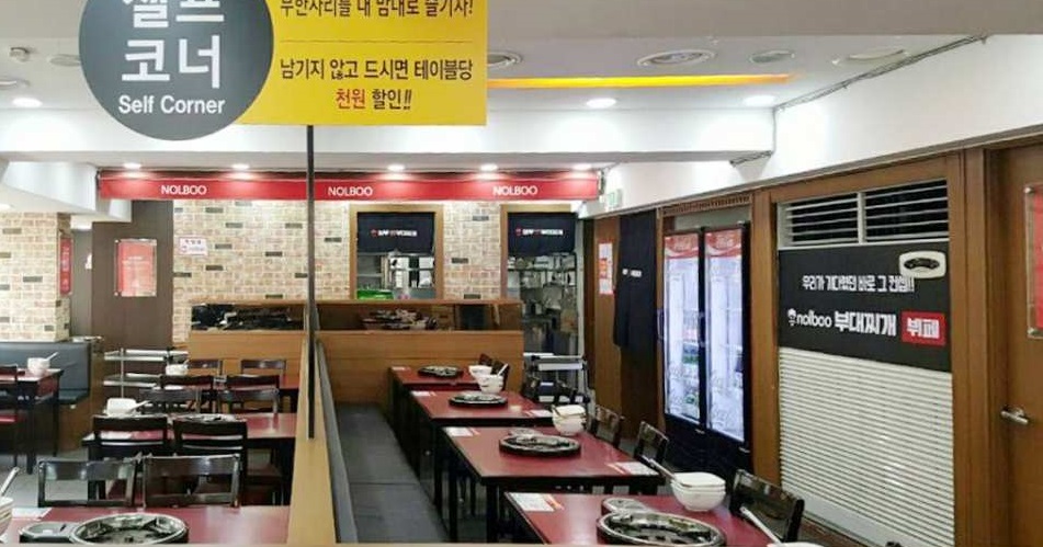 Lẩu quân đội tại nhà hàng Nolboo, Seoul