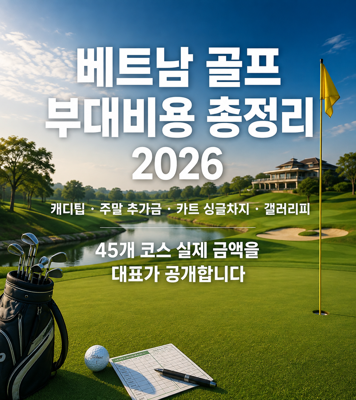 베트남 골프 부대비용 총정리 2026 — 캐디팁 · 주말 추가금 · 카트 싱글차지 · 갤러리피, 45개 코스 실제 금액을 대표가 공개합니다