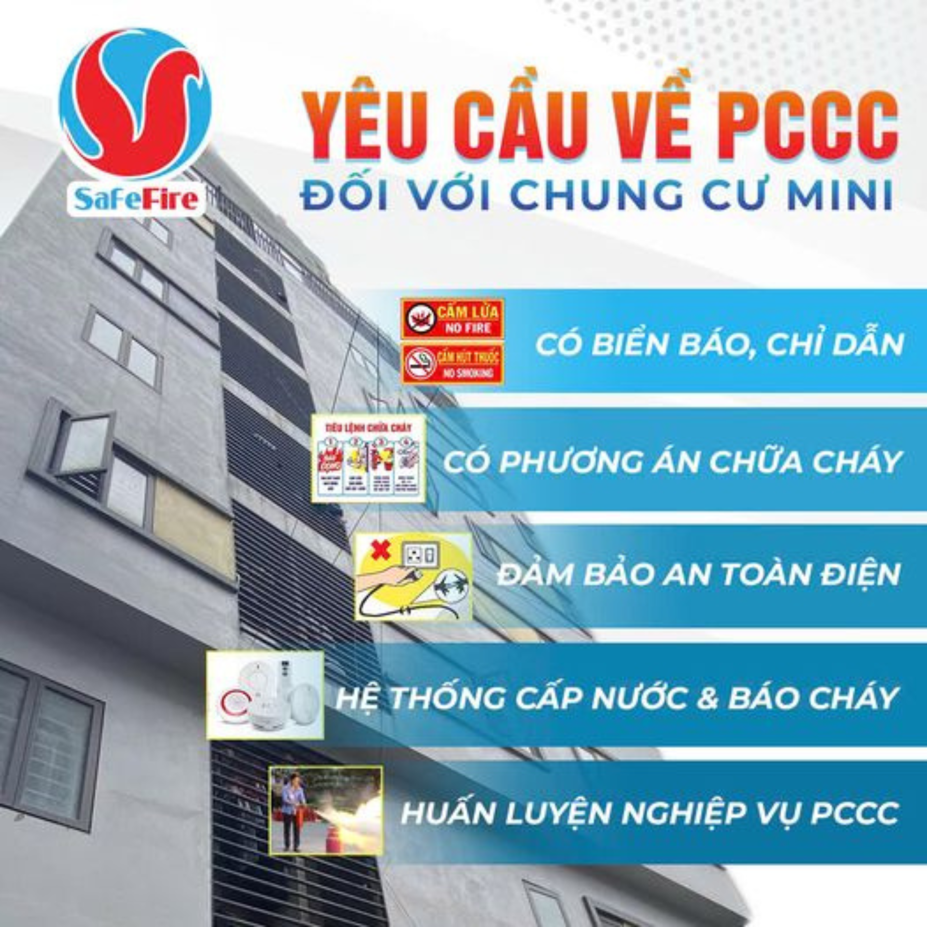 Chung cư mini bắt buộc phải có những gì để đảm bảo an toàn PCCC?