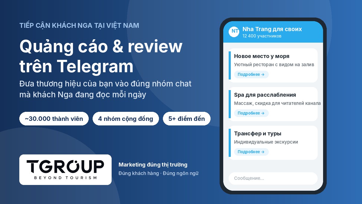 Marketing Tiếp Cận Khách Nga: Quảng Cáo & Review Trên Telegram